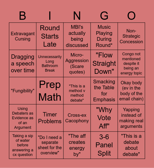 CEDA FINALS Bingo Card