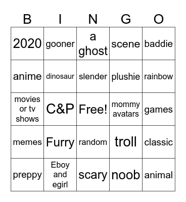 The Catalog Avtar Creator Bingo Card