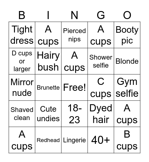 Nudes Bingo Card