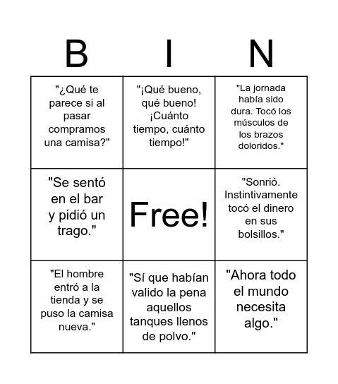 Bingo Card