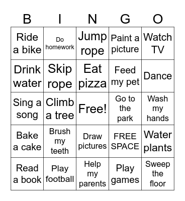 Adverbs of Frequency Bingo Card