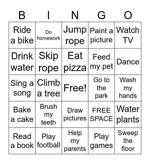 Adverbs of Frequency Bingo Card