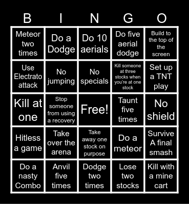 Ultimate Minecraft Steve, bingo Card