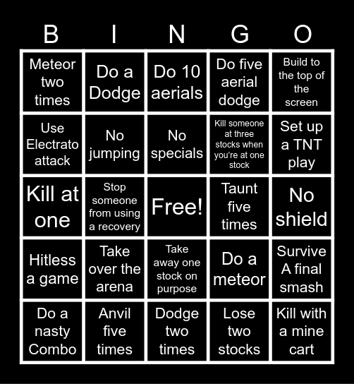 Ultimate Minecraft Steve, bingo Card