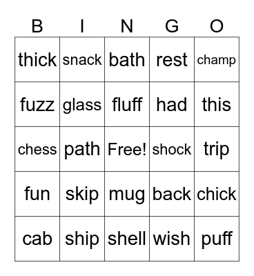 Skills 8 Bingo Card