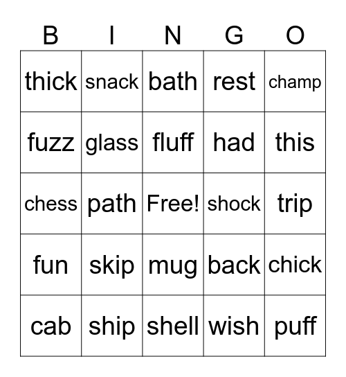 Skills 8 Bingo Card
