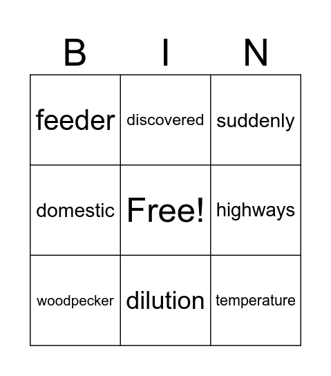 Spelling List #4. Bingo Card
