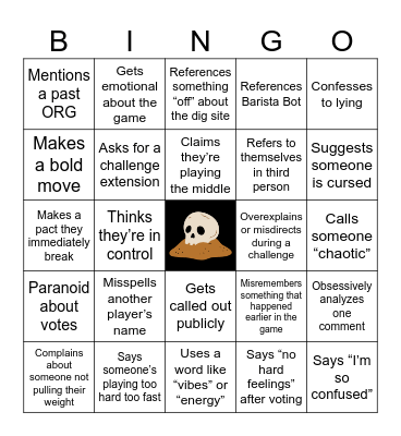 Archaeological Bingo Card