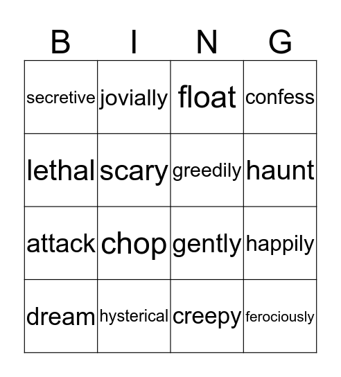 Language Devices - Mystery  Bingo Card