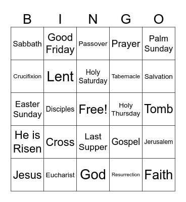 Easter Bingo Card