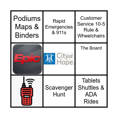 Ambassador BINGO Card