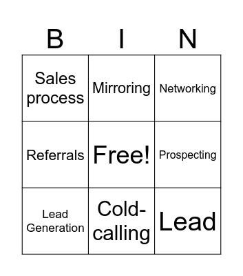 Business Bingo Card