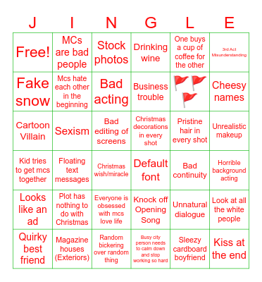 Bad Christmas Movies BINGO Card