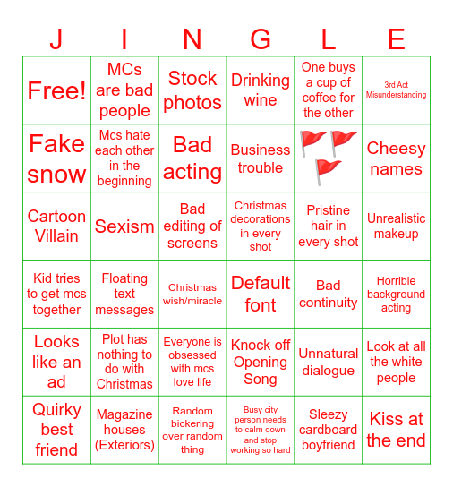 Bad Christmas Movies BINGO Card