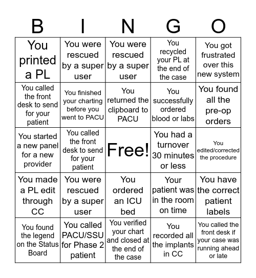 Care Connect Bingo Card