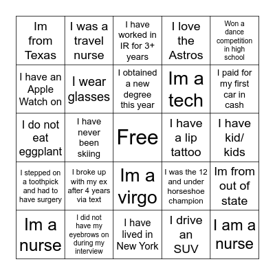 Microsoft Word  Bingo Card