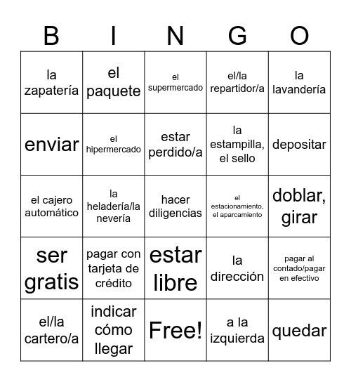 En La Ciudad Bingo Card