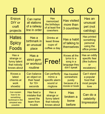 RSS TEAM BUILDING 2025 Bingo Card