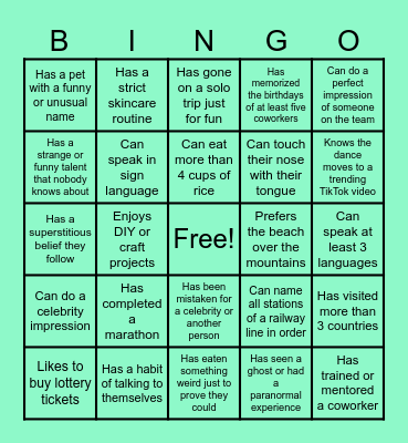 RSS TEAM BUILDING 2025 Bingo Card