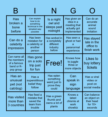 RSS TEAM BUILDING 2025 Bingo Card