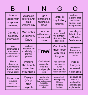 RSS TEAM BUILDING 2025 Bingo Card