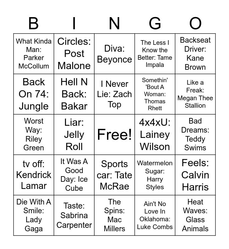 Round 1 Bingo Card