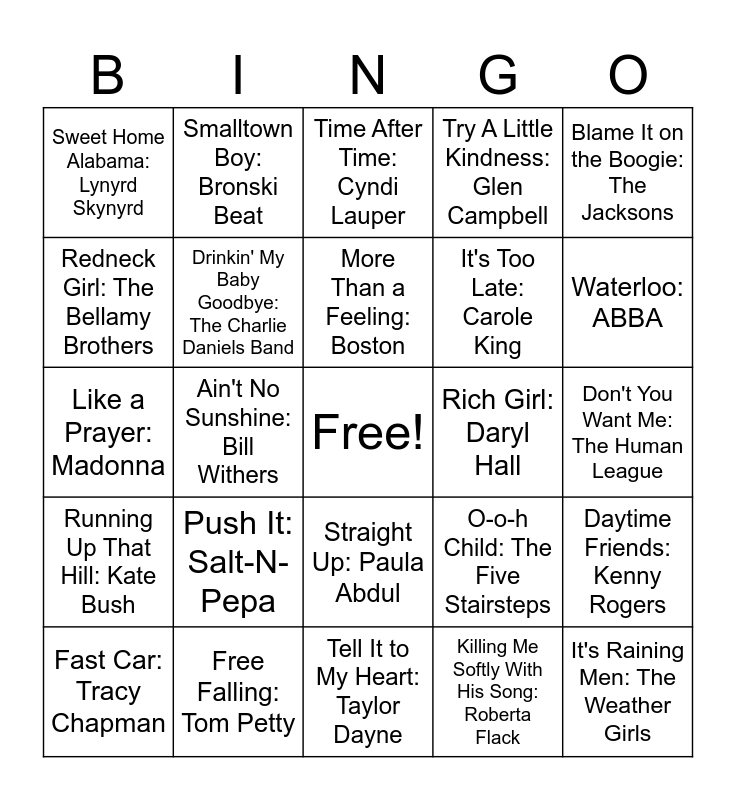 Round 2 Bingo Card