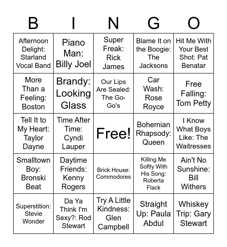 Round 2 Bingo Card