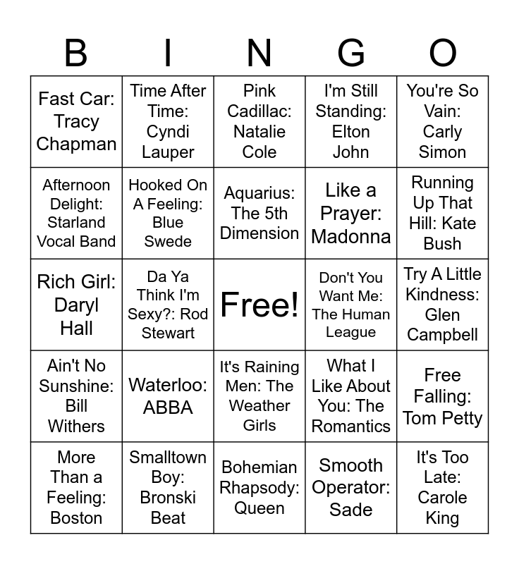 Round 2 Bingo Card
