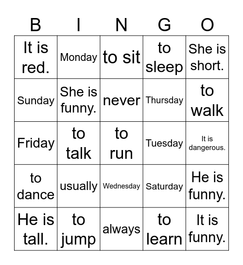 Daniel / Roni / Amit Bingo Card