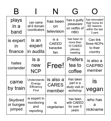 find someone who Bingo Card