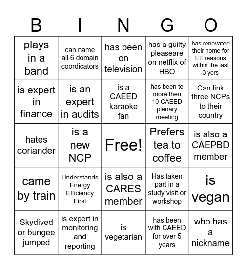 find someone who Bingo Card
