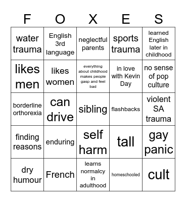 Jean Moreau Bingo Card