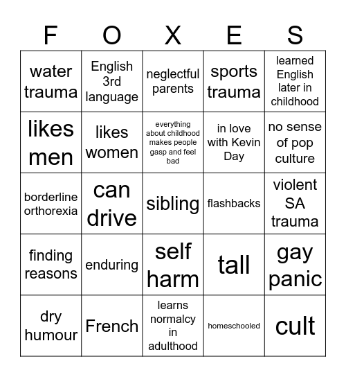 Jean Moreau Bingo Card