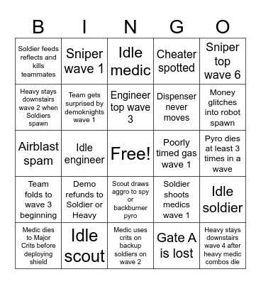 Metro Malice Bingo Card