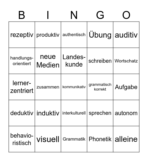 Thema? Bingo Card