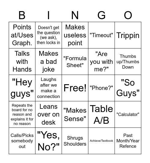 AP Stewart Bingo Card