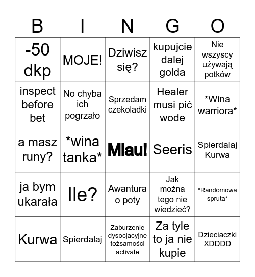 Turbo Bingo Card