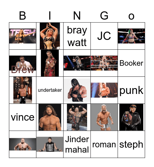 WWE Bingo Card