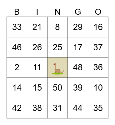 Chiffres et Nombres (0 à 50) Bingo Card