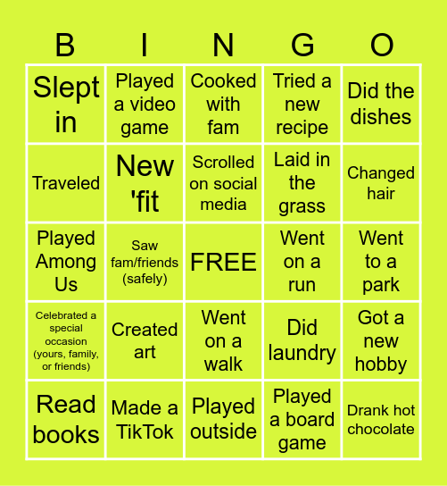 ~*Back from Spring Break BINGO!*~ Bingo Card