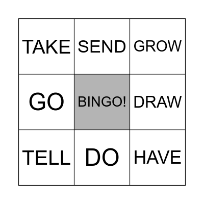 IRREGULAR VERBS Bingo Card