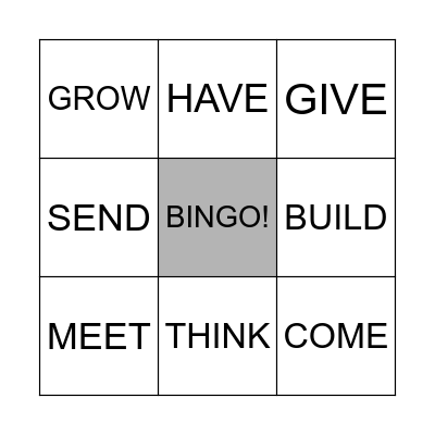 IRREGULAR VERBS Bingo Card