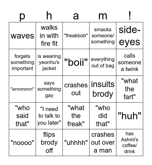 dina bingo Card