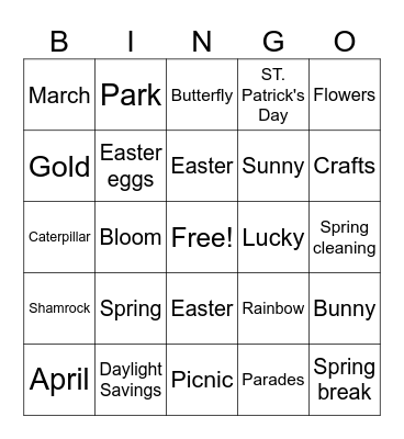 Spring Bingo Card