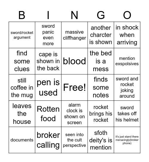 death in the family chapter 4 Bingo Card