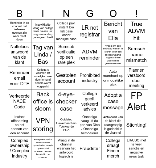 Finom CDD Bingo Card