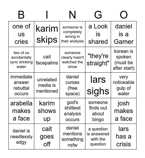 fws bingo tee hee Bingo Card