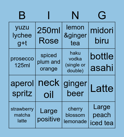 WAGA BINGO Card