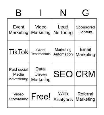 B2B Marketing Bingo Card